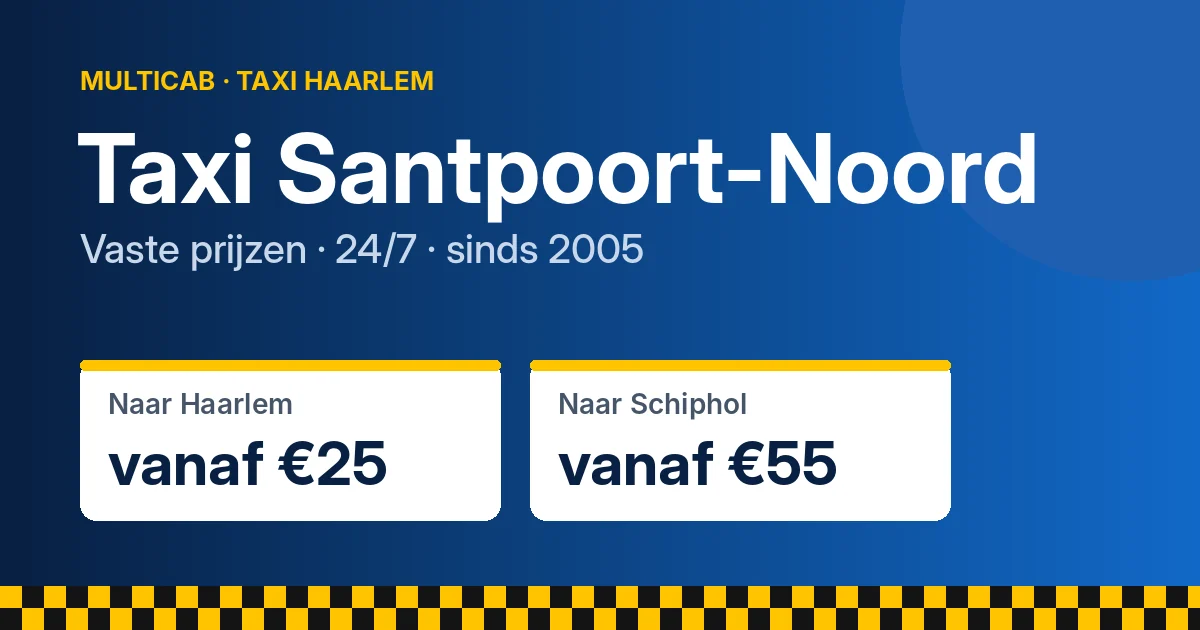 Taxi Santpoort-Noord naar Schiphol vanaf €55
